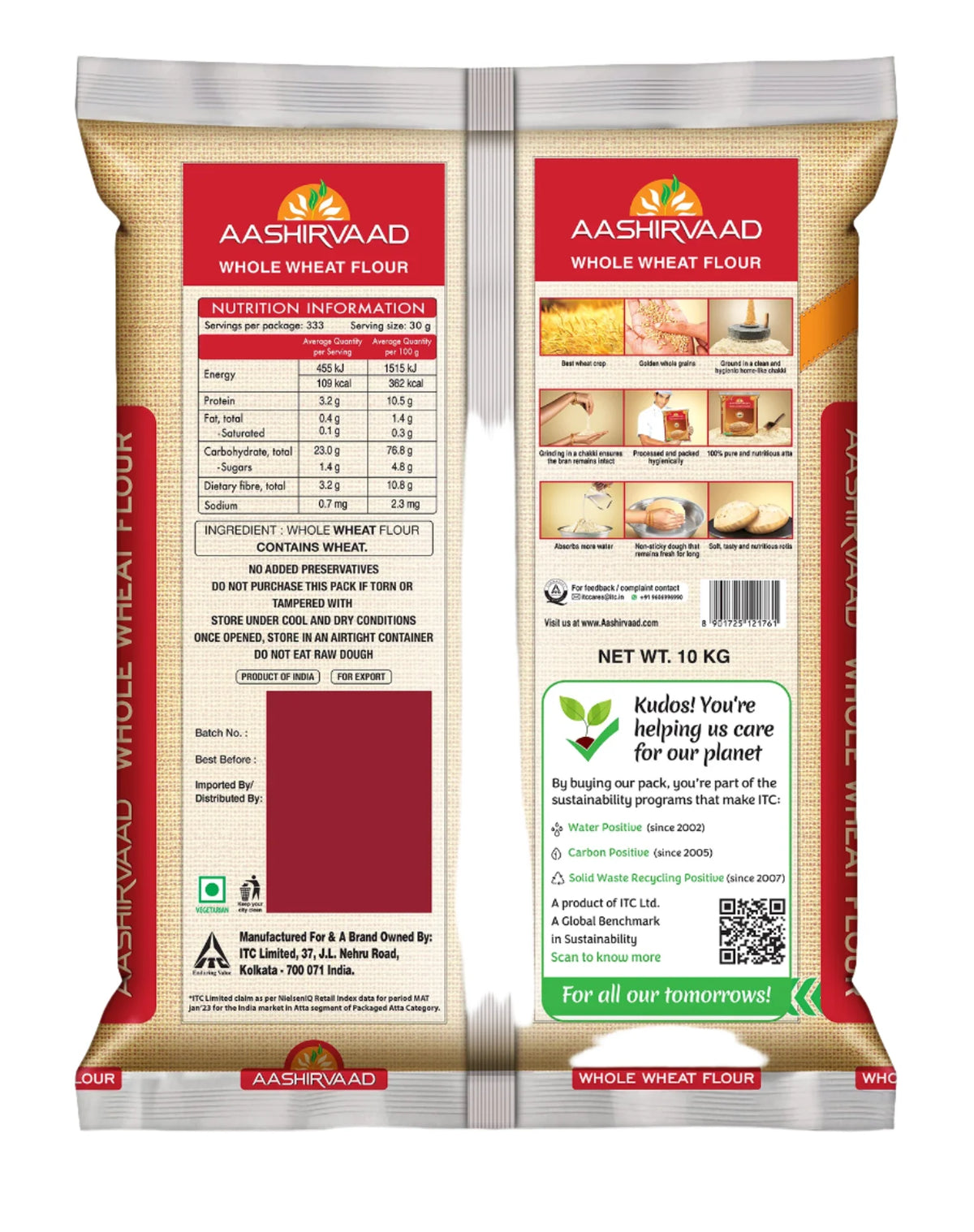 Aashirvaad Whole Wheat Atta 10kg