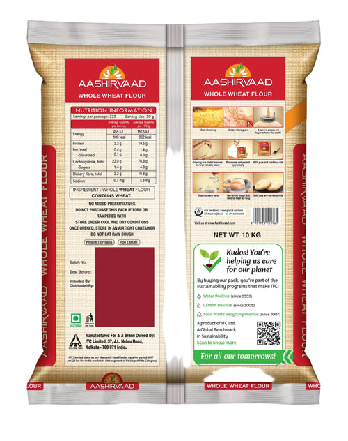 Aashirvaad Whole Wheat Atta 10kg