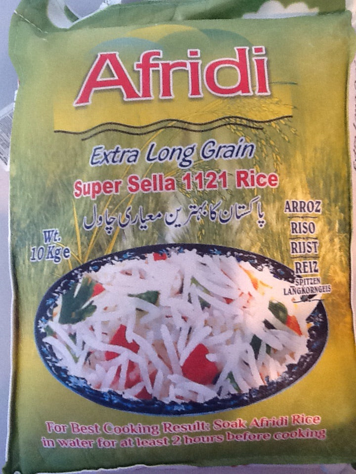 Afridi Rice XL Grain Super Sella 1121 10kg