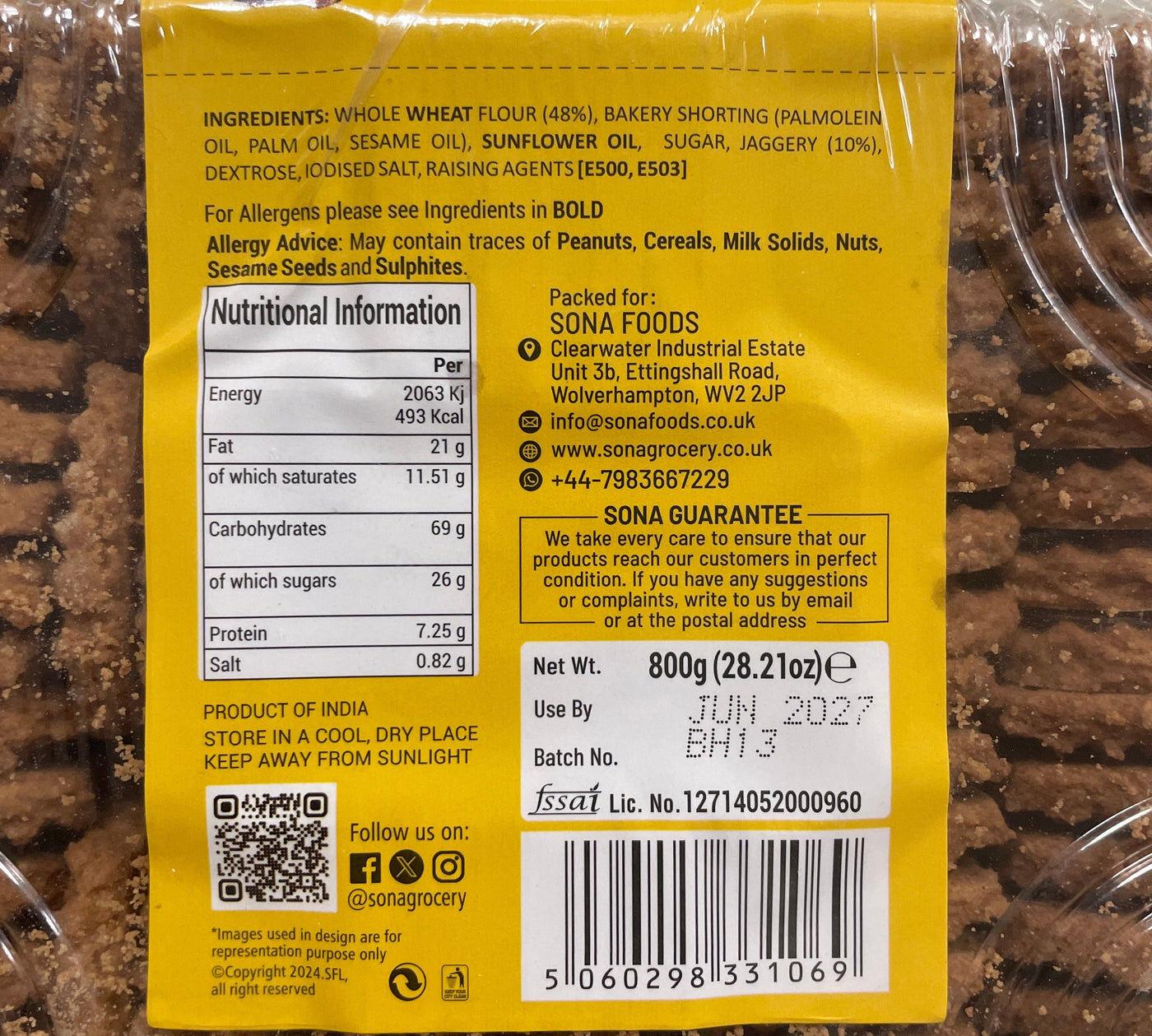 Sona Biscuits Atta 800g - Image 2