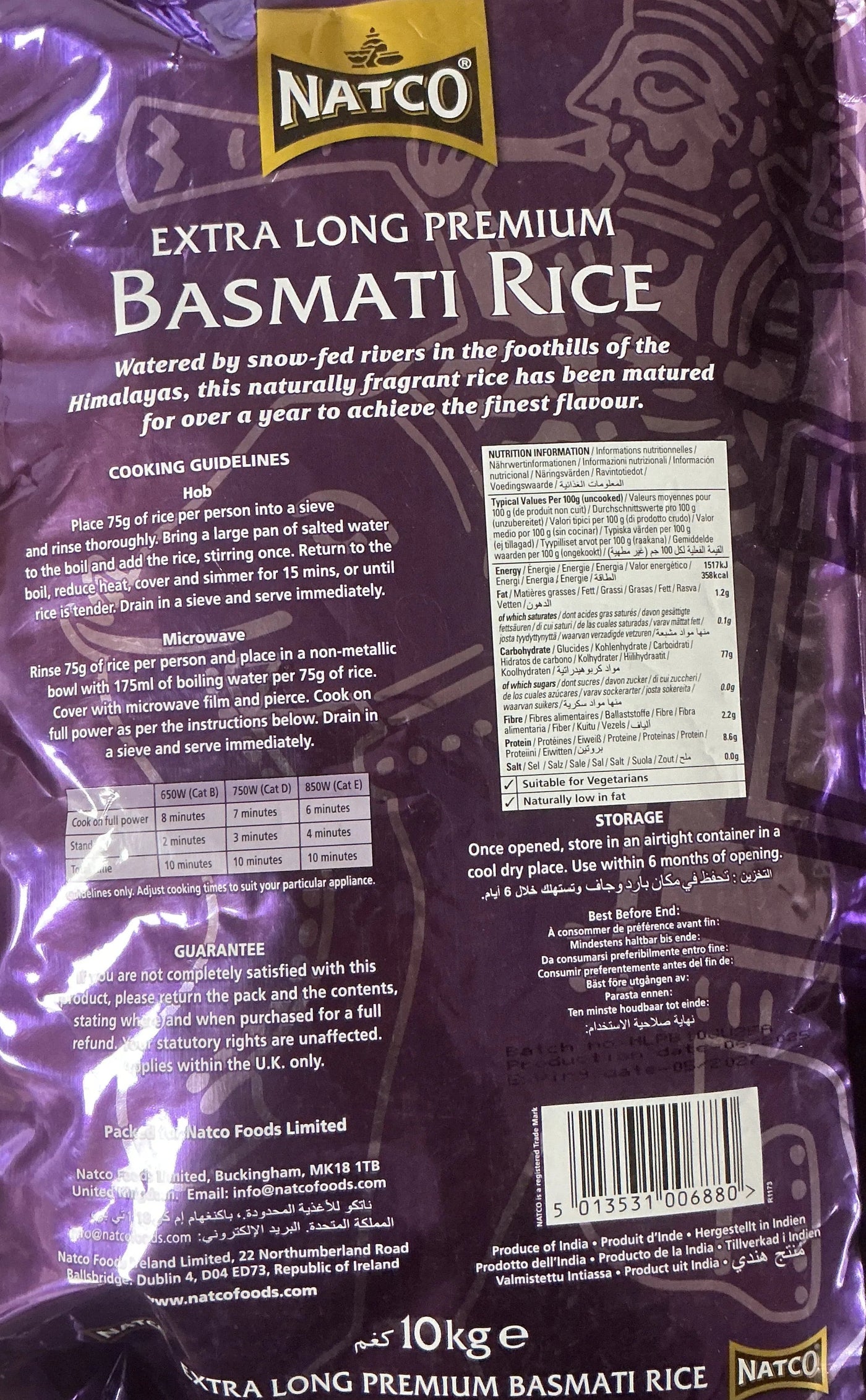 Natco Rice Extra Long Premium Basmati 10Kg - Image 2