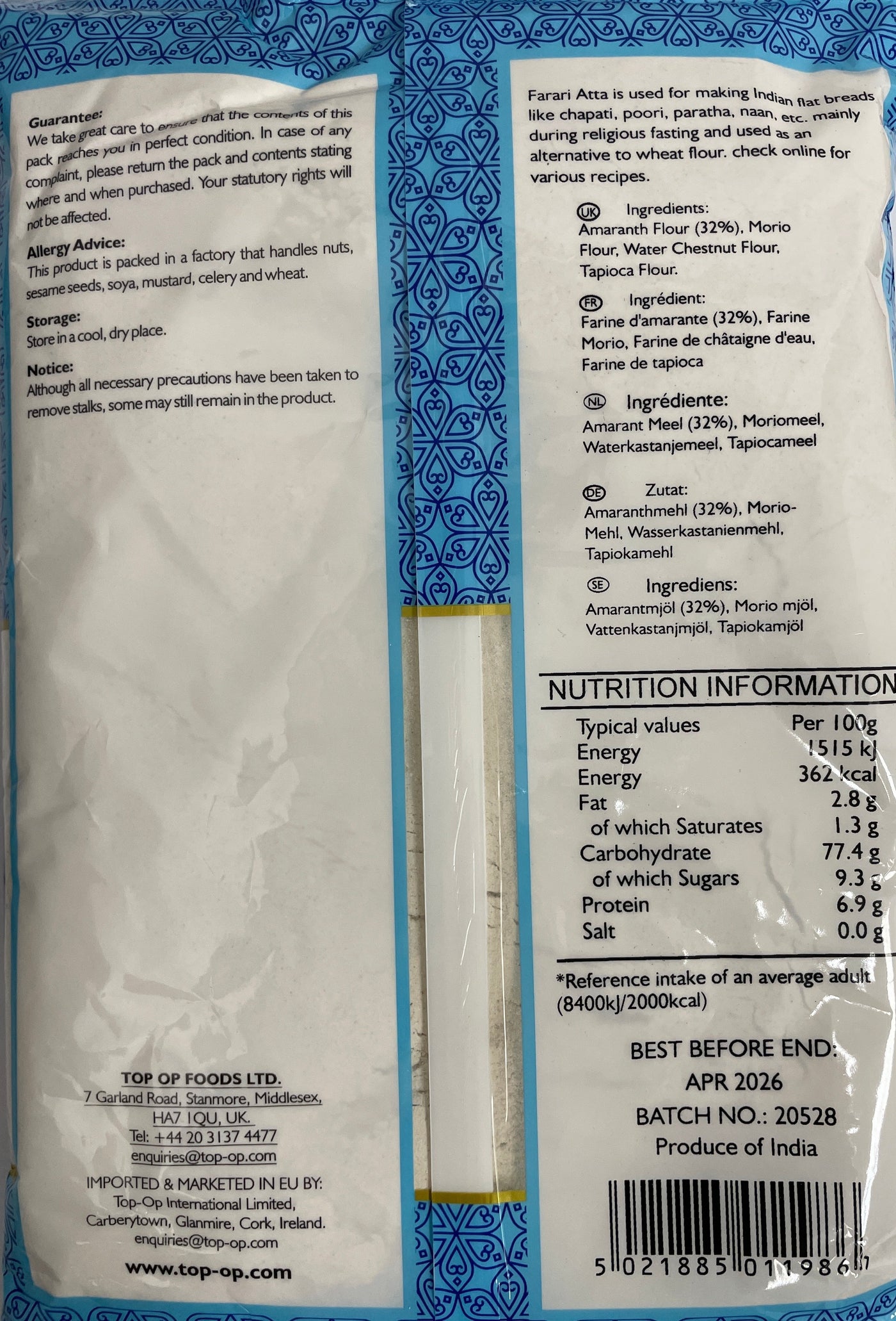 Top Op Flour Farari Atta 1Kg - Image 2