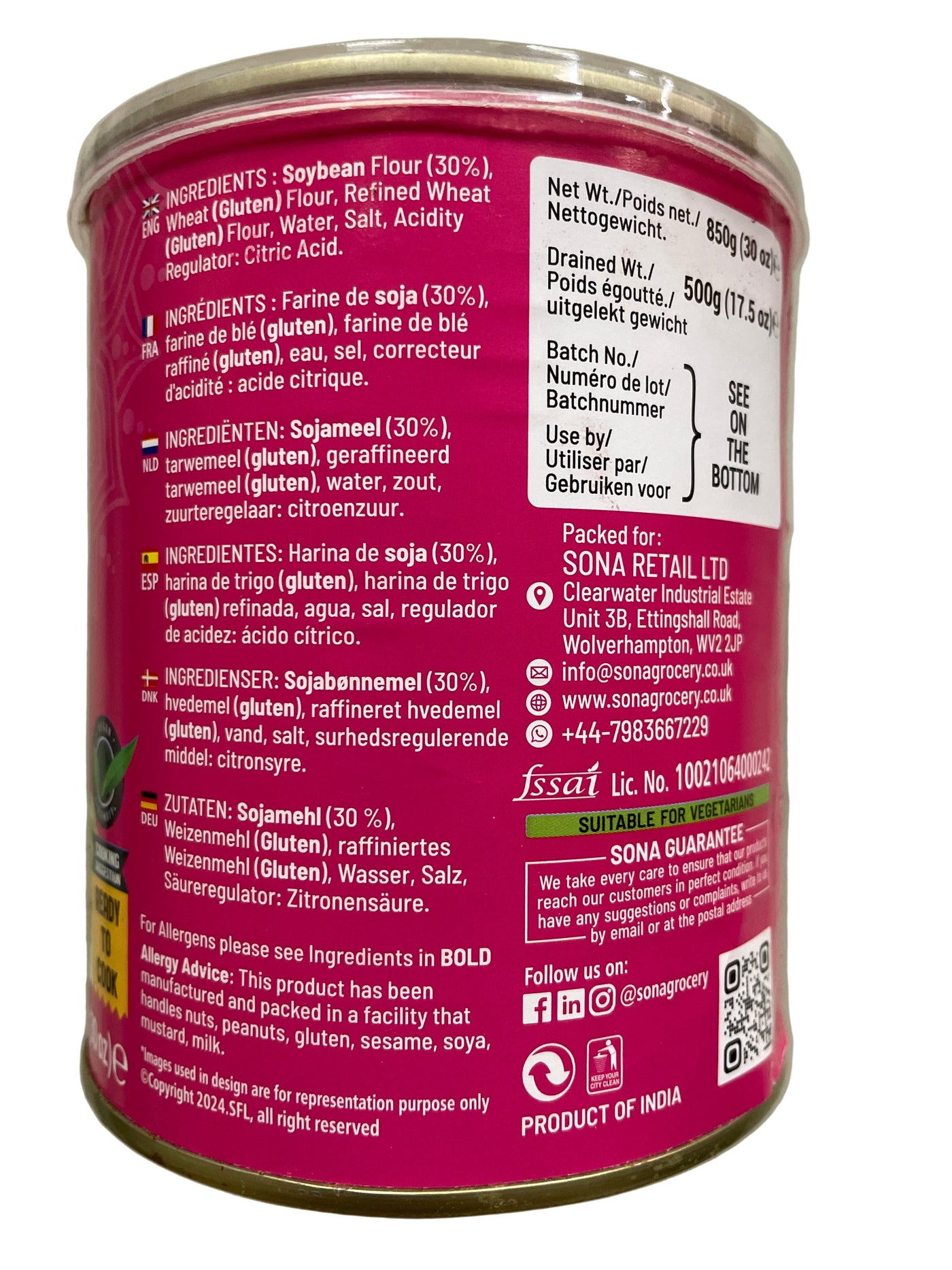 Sona Soya Chap in Brine 850g - Image 2