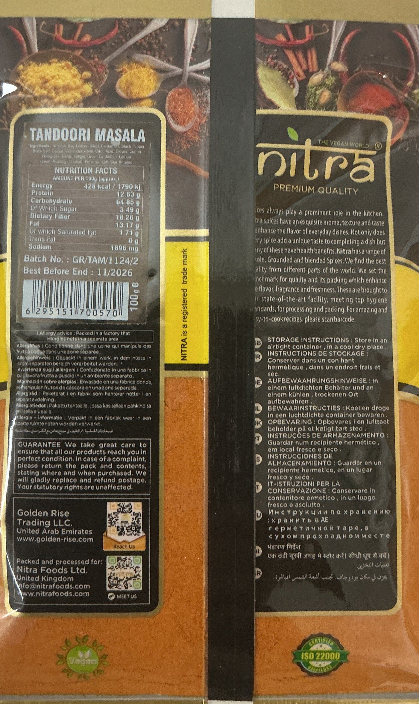 Nitra Spices Tandoori Masala 100g Mix & Match Any 3 for £1.98 - Image 2
