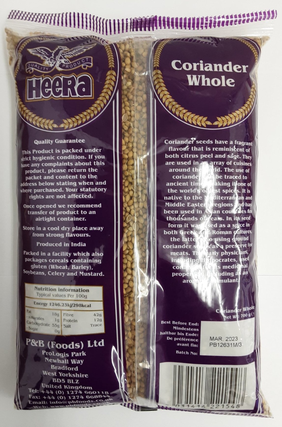 Heera Whole Coriander 700g - Image 2