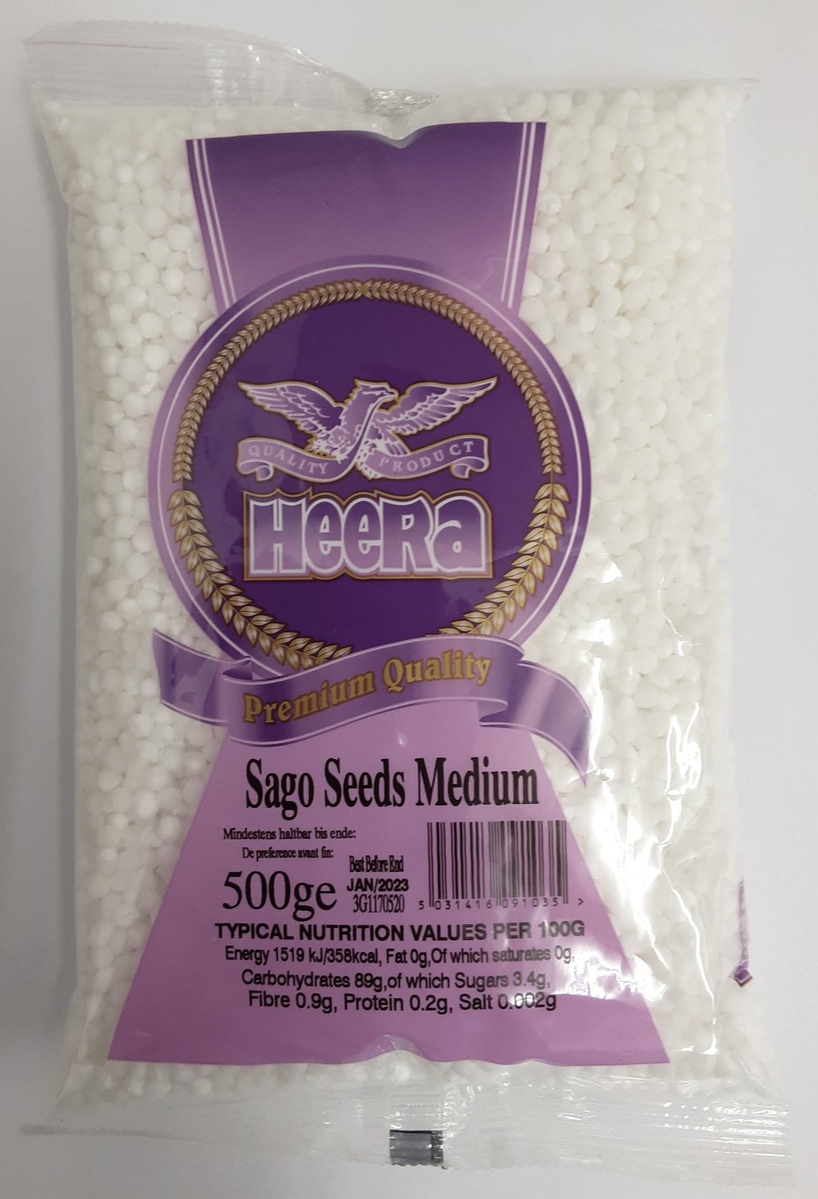 Heera Tapioca Seeds Sago Medium 500g