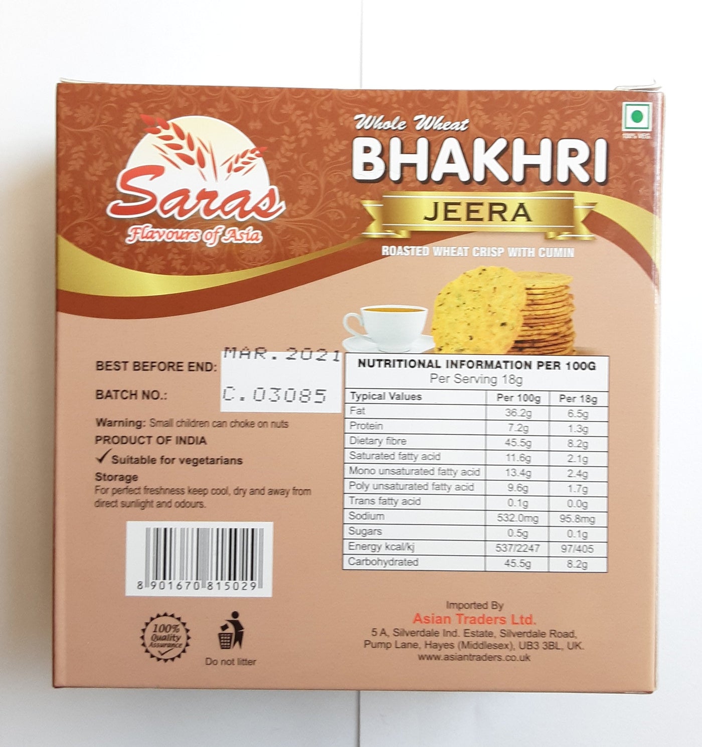 Saras Bhakhri Jeera 180g - Image 2