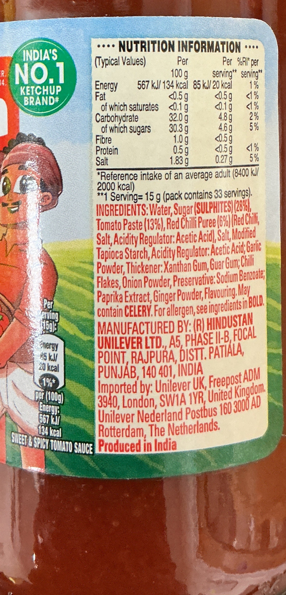 Kissan Sauce Sweet & Spicy 500g - Image 2