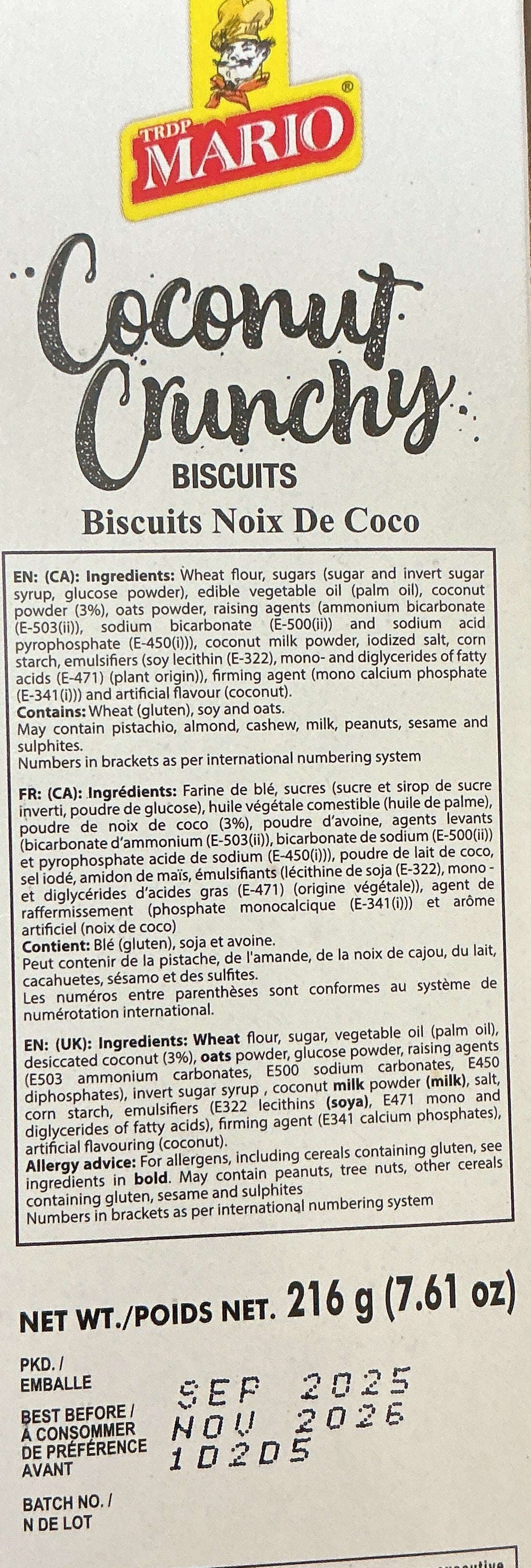 Mario Biscuits Coconut Crunchy 216g - Image 2