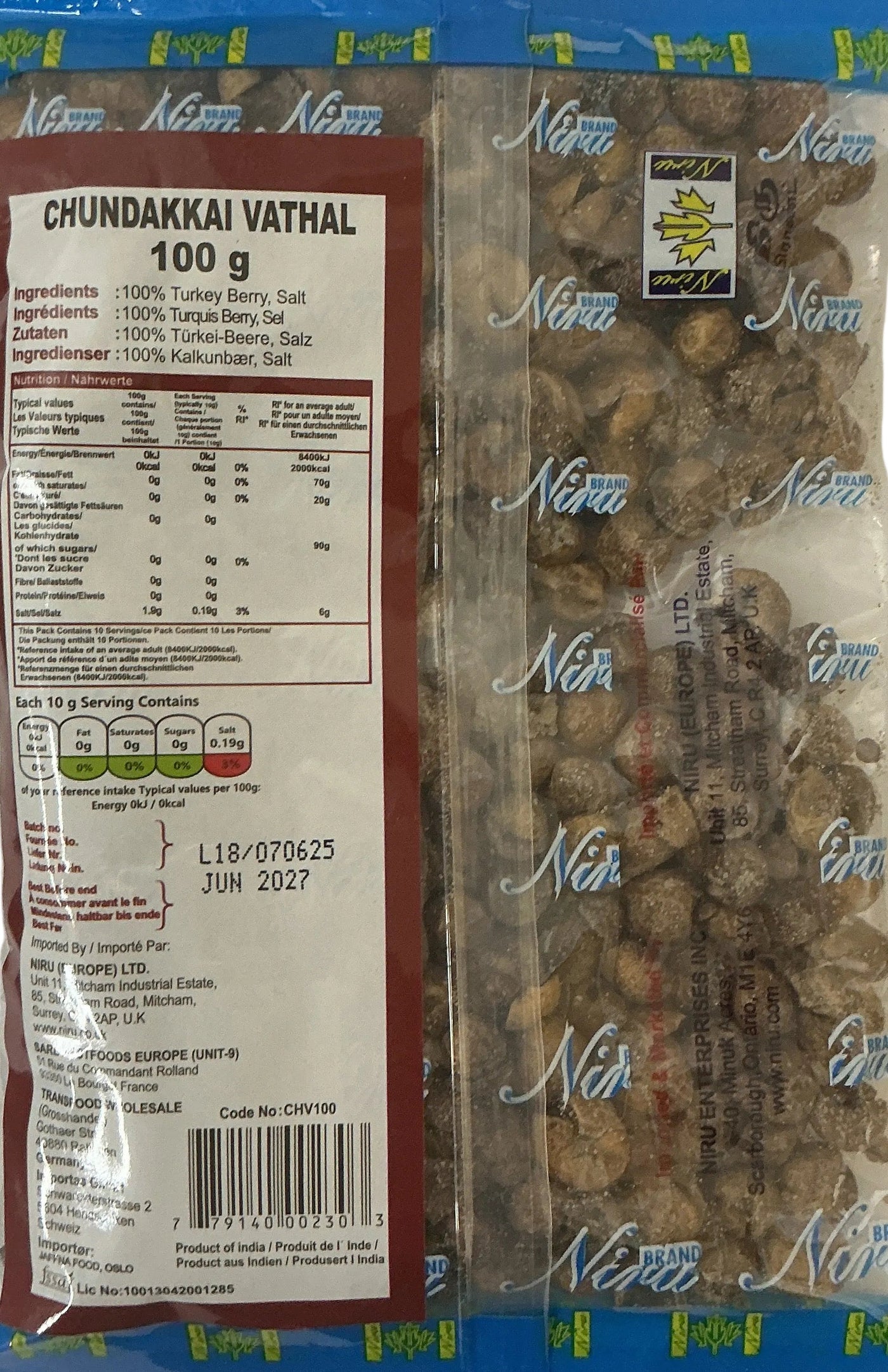 Niru Chundakkai Vathal Turkey Berry 100g - Image 2