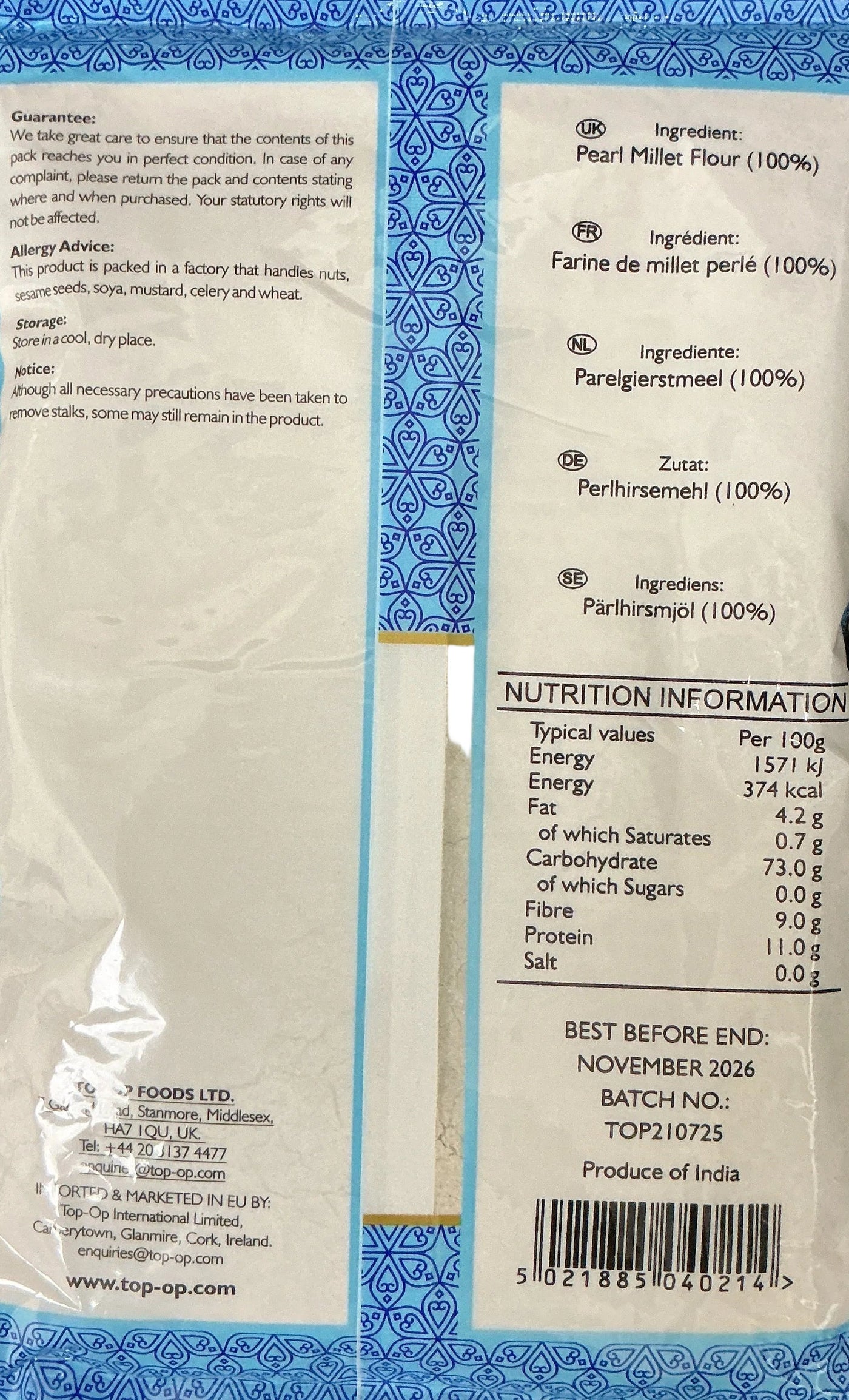 Top Op Bajri Flour 1kg - Image 2