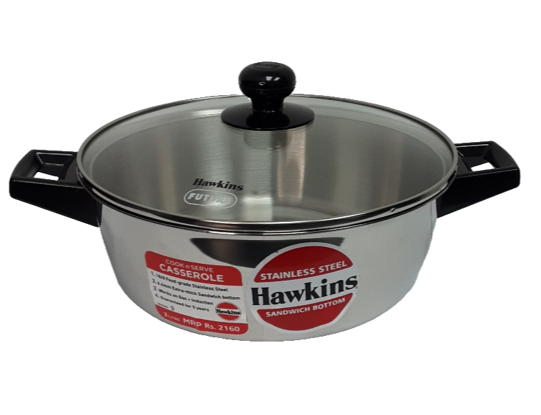 Hawkins Stainless Steel Casserole 3Litre - Image 3