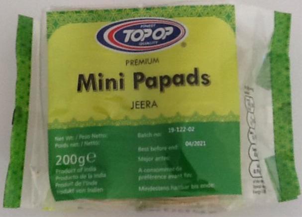 Top op Mini Jeera Papads 200g