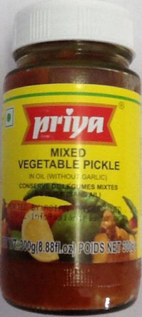 Priya Mixed Vegetable Pickle in Oil without Garlic  300g