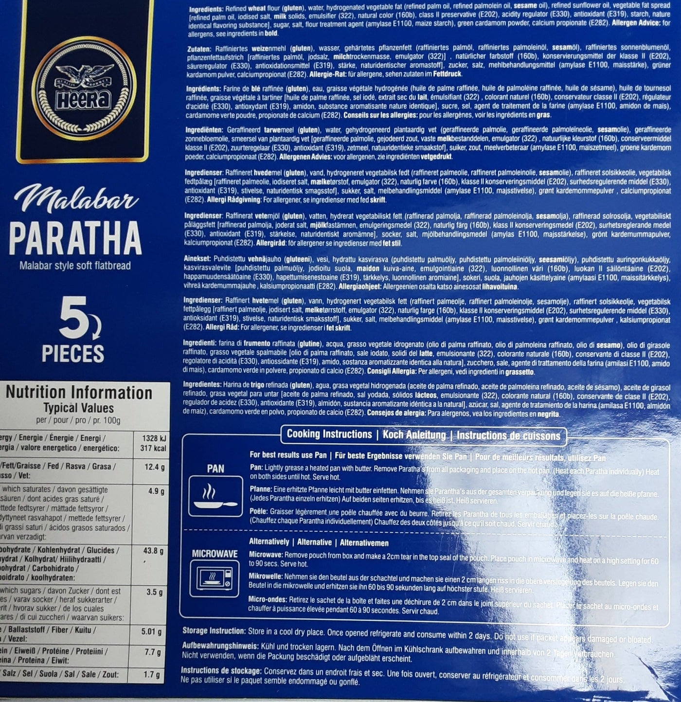 Heera Malabar Paratha 400g 5pcs - Image 2