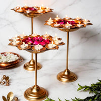 Golden 3-Tier Decorative Urli Set