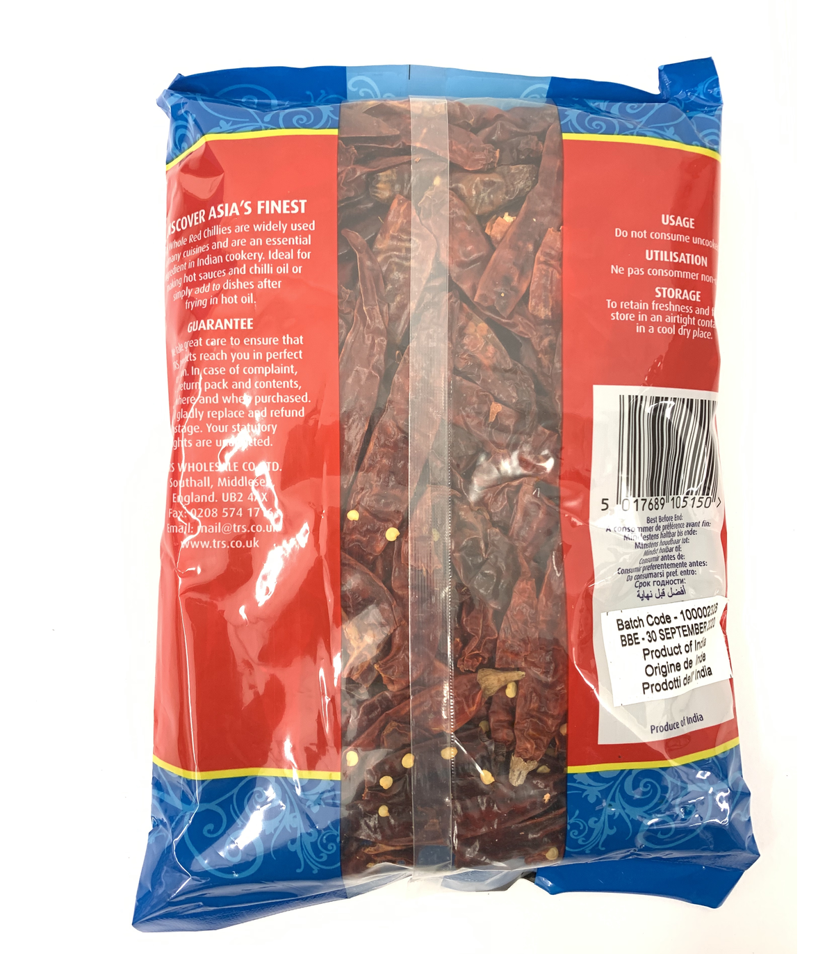 TRS Red Chillies Whole Long 150g - Image 2