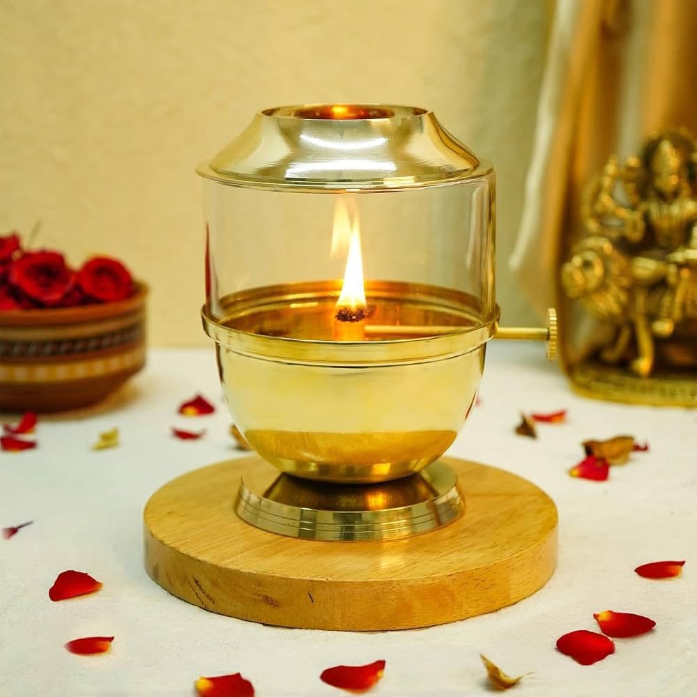 Golden Brass Diya Candle Holder